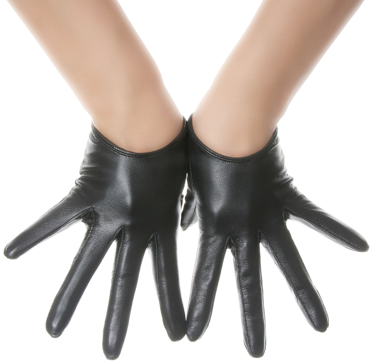 Black Low Wrist Leather Gloves – Les Debutantes