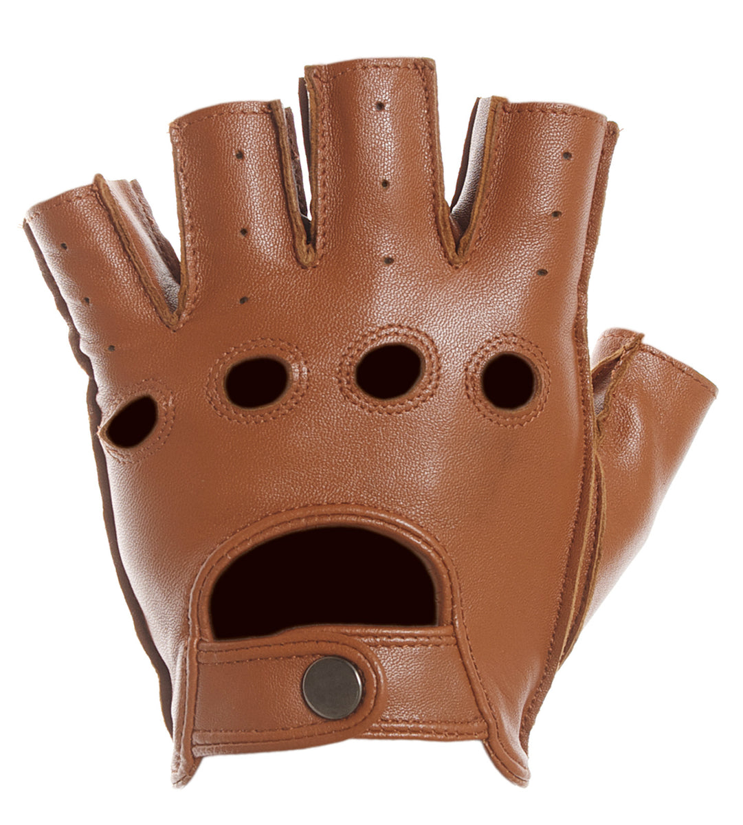 Brown High Wrist Fingerless Leather Driving Gloves – Les Debutantes