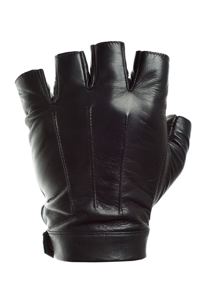 Brown High Wrist Fingerless Leather Driving Gloves – Les Debutantes