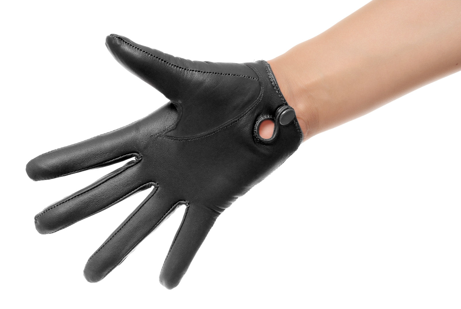 Black Slim Fit Leather Gloves Les Debutantes